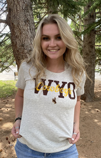 Blue 84® Tee Women's Triblend Cowboys Over Bucking Horse