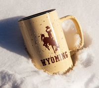 18 oz Wyoming Bucking Horse Speckled Mug