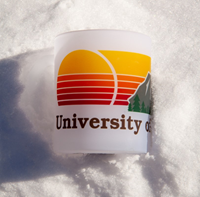 15 oz University of Wyoming with Sunset Mountains Frosted Glass