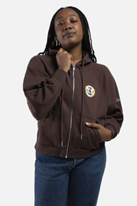 Hype and Vice® Ladies Bucking Horse Seal Patch Full Zip Hoodie