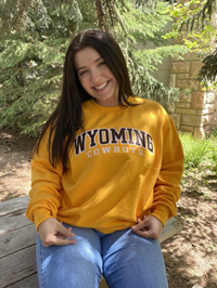 Champion® Powerblend Wyoming Cowboys Arched Crew -  gold