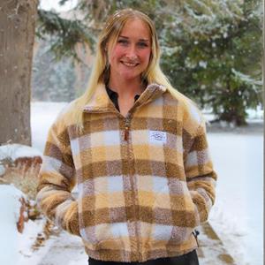 Landway® Ladies Plaid Sherpa University of Wyoming Full Zip