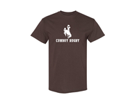 Tee S/S Bucking Horse Over Cowboy Rugby -  brown