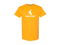 Tee S/S Bucking Horse Over Cowboy Rugby -  gold