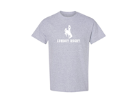 Tee S/S Bucking Horse Over Cowboy Rugby -  grey