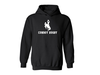 Hood Bucking Horse Over Cowboy Rugby -  black