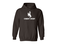 Hood Bucking Horse Over Cowboy Rugby -  brown