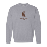 Crew Bucking Horse Over Equestrian Club -  grey