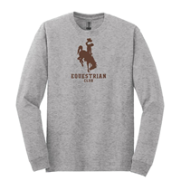Tee L/S Bucking Horse Over Equestrian Club -  grey