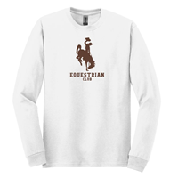 Tee L/S Bucking Horse Over Equestrian Club -  white