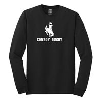 Tee L/S Bucking Horse Over Cowboy Rugby -  black