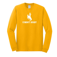 Tee L/S Bucking Horse Over Cowboy Rugby -  gold