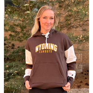 Champion® Women's Wyoming Cowboys Applique Stripe Sleeves Sweater