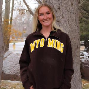 Zoozatz® Women's Cropped 1/4 Zip WYoming Faux Suede
