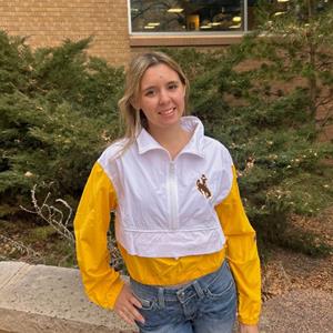 Hype and Vice® Women's Shortened Track Jacket Bucking Horse Front Wyoming Back