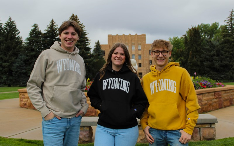 Champion® Distressed Wyoming Arch Reversed Weave Hoodie (SKU 143586091167) Champion® Distressed Wyoming Arch Reversed Weave Hoodie (SKU 143586091167)