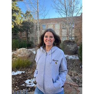 Champion® Women's Full Zip Hood with Embroidered Wyoming over Bucking Horse