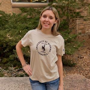 Champion® Women's Tee Shirt Circular Graphic University of Wyoming Cowgirls
