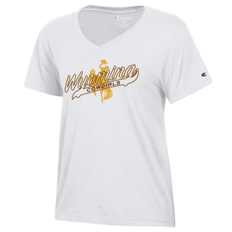 Champion Ladies Wyoming Cowgirls Script V Neck University Store