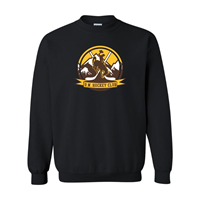 Crew University of Wyoming Club Hockey Circlular Logo -  black
