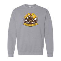 Crew University of Wyoming Club Hockey Circlular Logo -  grey