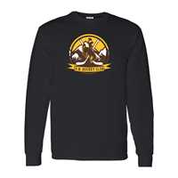 Tee L/S University of Wyoming Club Hockey Circlular Logo -  black