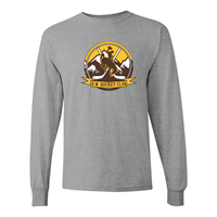 Tee L/S University of Wyoming Club Hockey Circlular Logo -  grey