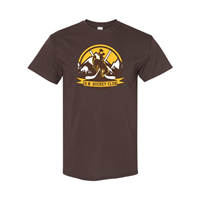 Tee S/S University of Wyoming Club Hockey Circlular Logo -  brown