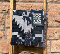 Woven Tapestry Blanket Bucking Horse