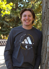 Adidas® Tee L/S Large Logo with Circular Wyoming Cowboys