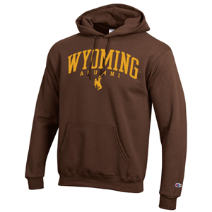 Champion® Arched Woming Alumni over Bucking Horse Hoodie - main view