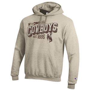 Champion® Powerblend Distressed Wyoming Cowboys Est. 1886 BH Hoodie -  1