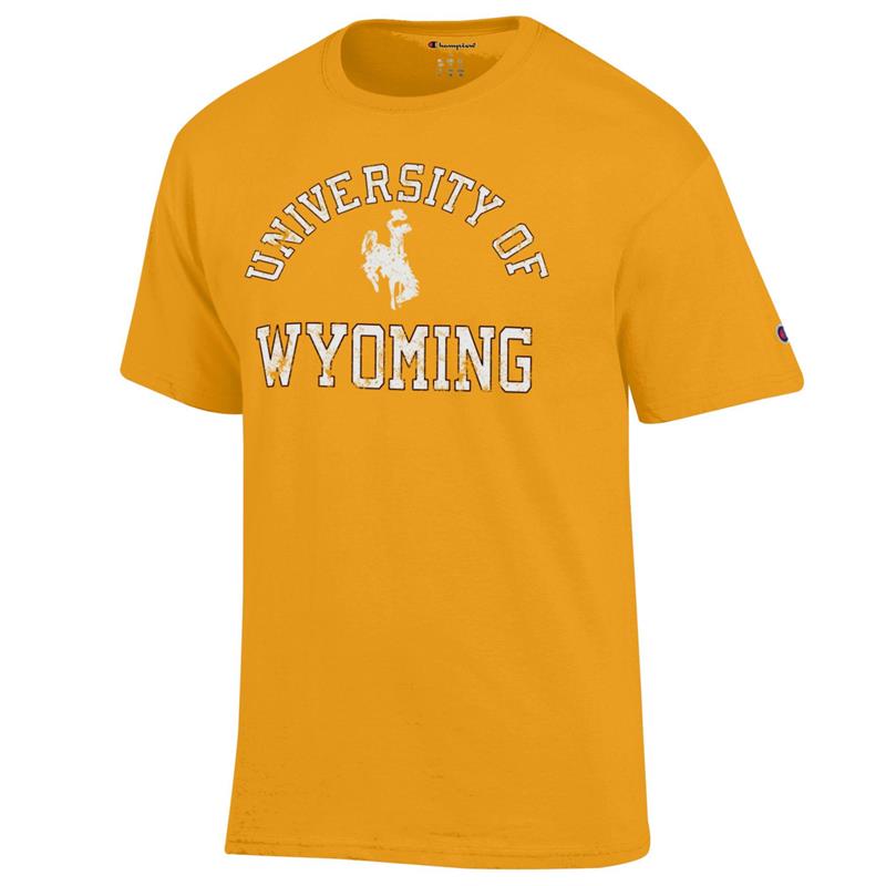 Champion® Textured University of Wyoming Bucking Horse Tee (SKU 144475011185) Champion® Textured University of Wyoming Bucking Horse Tee - main view
