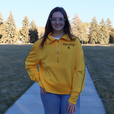 Zoozats® Embroidered Wyoming Script 1/2 Zip