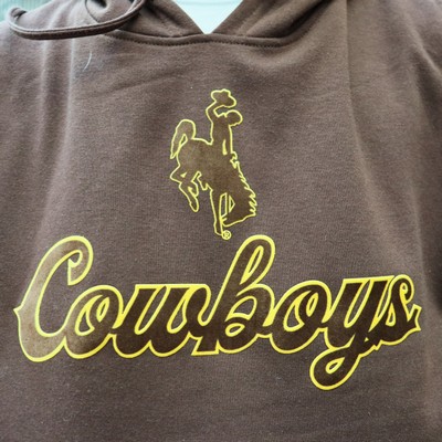 Boxercraft® Bucking Horse over Wyoming Script Applique Hoodie