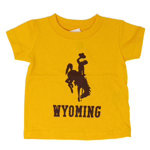 University Store® Bucking Horse over Wyoming Tee -  gold