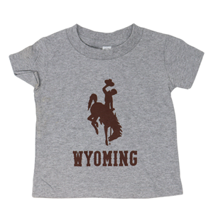 University Store® Bucking Horse over Wyoming Tee -  grey