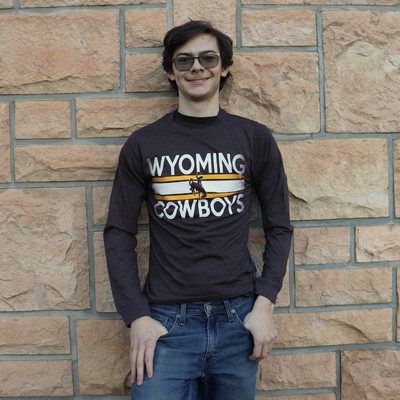 CI Sport® Wyoming over Cowboys Dotted Fade Long Sleeve Tee