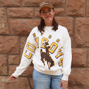 Gameday Social® Arch Wyoming Cowboys Starting on Sleeve Crew