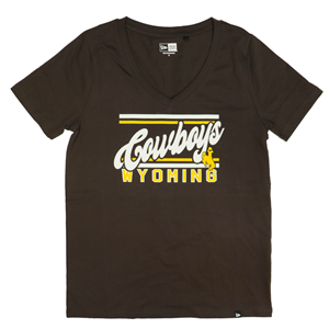 New Era® Script Cowboys over Wyoming V-Neck Tee - main view