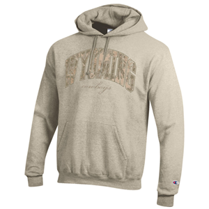 Champion® Camo Letters Wyoming over Script Cowboys Hoodie - main view