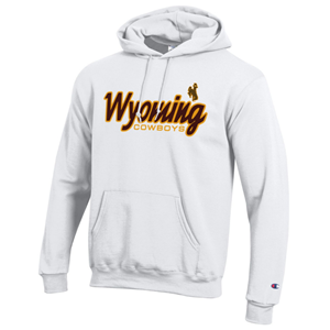 Champion® Stitched Stylized Wyoming over Cowboys Hoodie - main view
