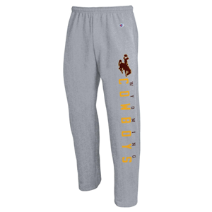 Champion® Bucking Horse over Wyoming Cowboys Open Bottom Sweats - main view