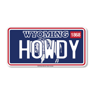 Rocky Mountain Sticker® Wyoming Howdy License Plate Sticker - main view
