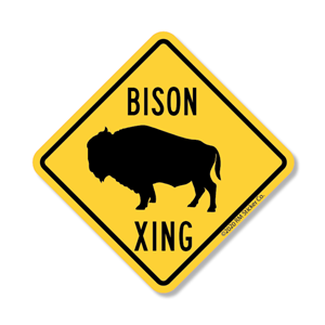 Rocky Mountain Sticker® Bison Crossing Sign Sticker - main view