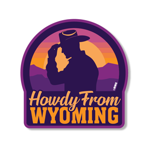 Rocky Mountain Sticker® Howdy From Wyoming Sticker - main view