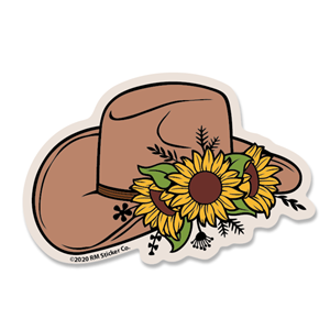 Rocky Mountain Sticker® Cowboy Hat with Flowers Sticker - main view