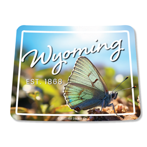 Rocky Mountain Sticker® Wyoming EST 1868 Butterfly Sticker - main view