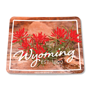 Rocky Mountain Sticker® Indian Paintbrush Wyoming EST 1890 Sticker - main view