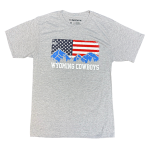 CI Sport® USA Flag over Mountains Wyoming Cowboys Tee - main view